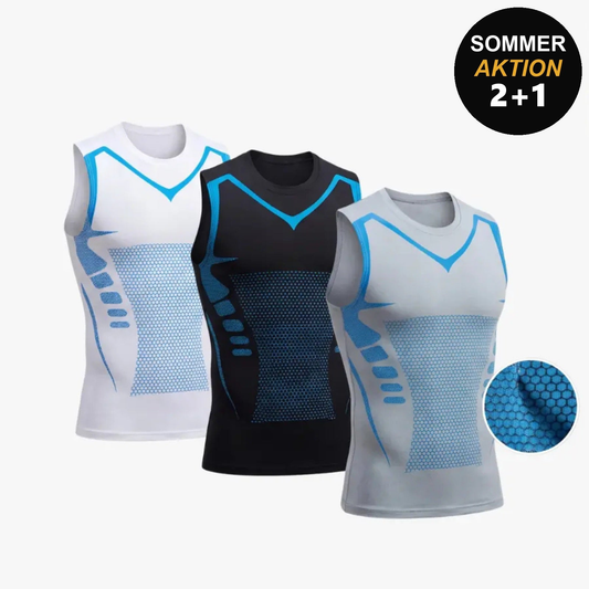 HaltPower Kompressionsshirt in Schwarz, Weiß und Grau – Sommeraktion 50 % Rabatt